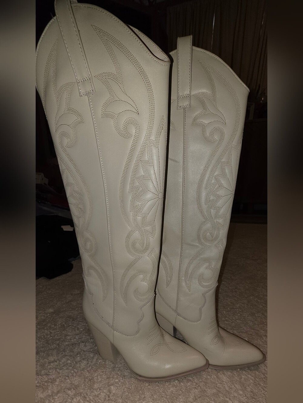 Steve Madden Lasso Cream Western Boots